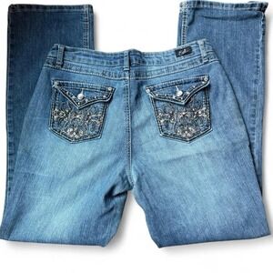 Low Rise Vintage Y2K Denim Bootcut Jeans Embellished Western 2000s Paris Hilton